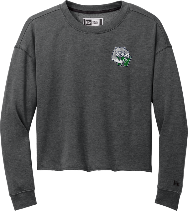 Woodbridge Wolfpack New Era Ladies Tri-Blend Fleece Crop Crew