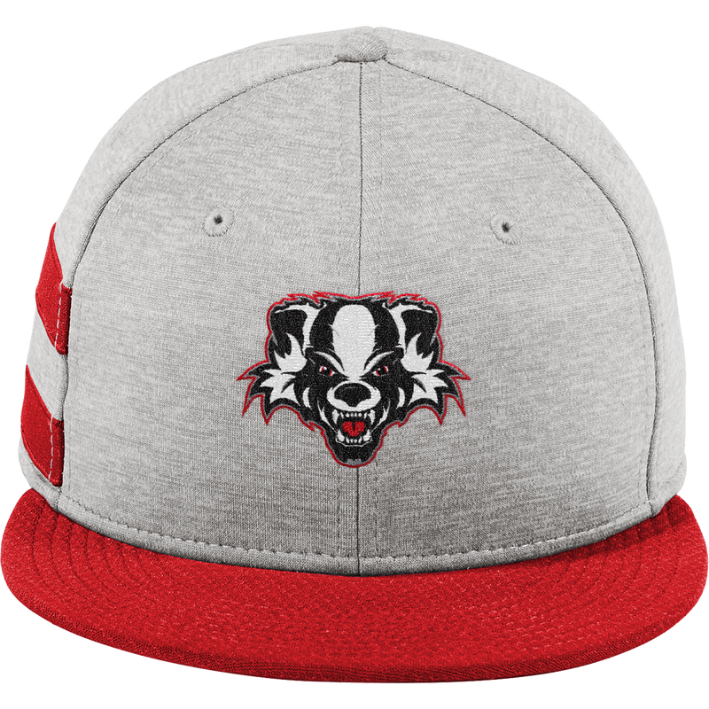 Scary Badgers New Era Shadow Heather Striped Flat Bill Snapback Cap