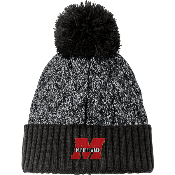 Team Maryland New Era Marled Knit Pom Beanie