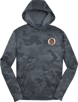 Biggby Bobcats Youth Sport-Wick CamoHex Fleece Hooded Pullover